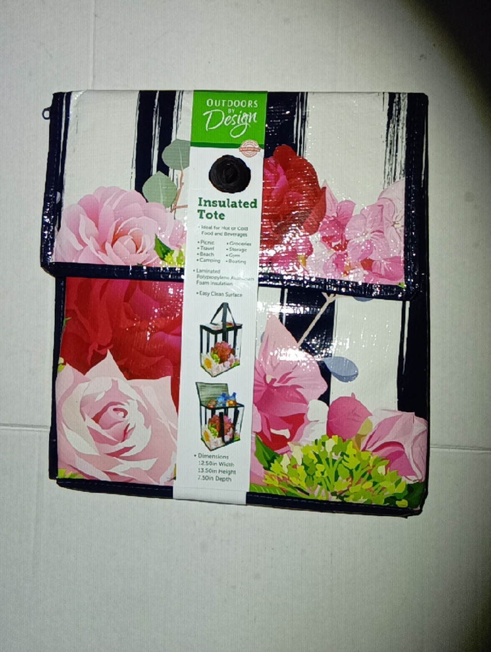 Pink Floral Insulated Tote